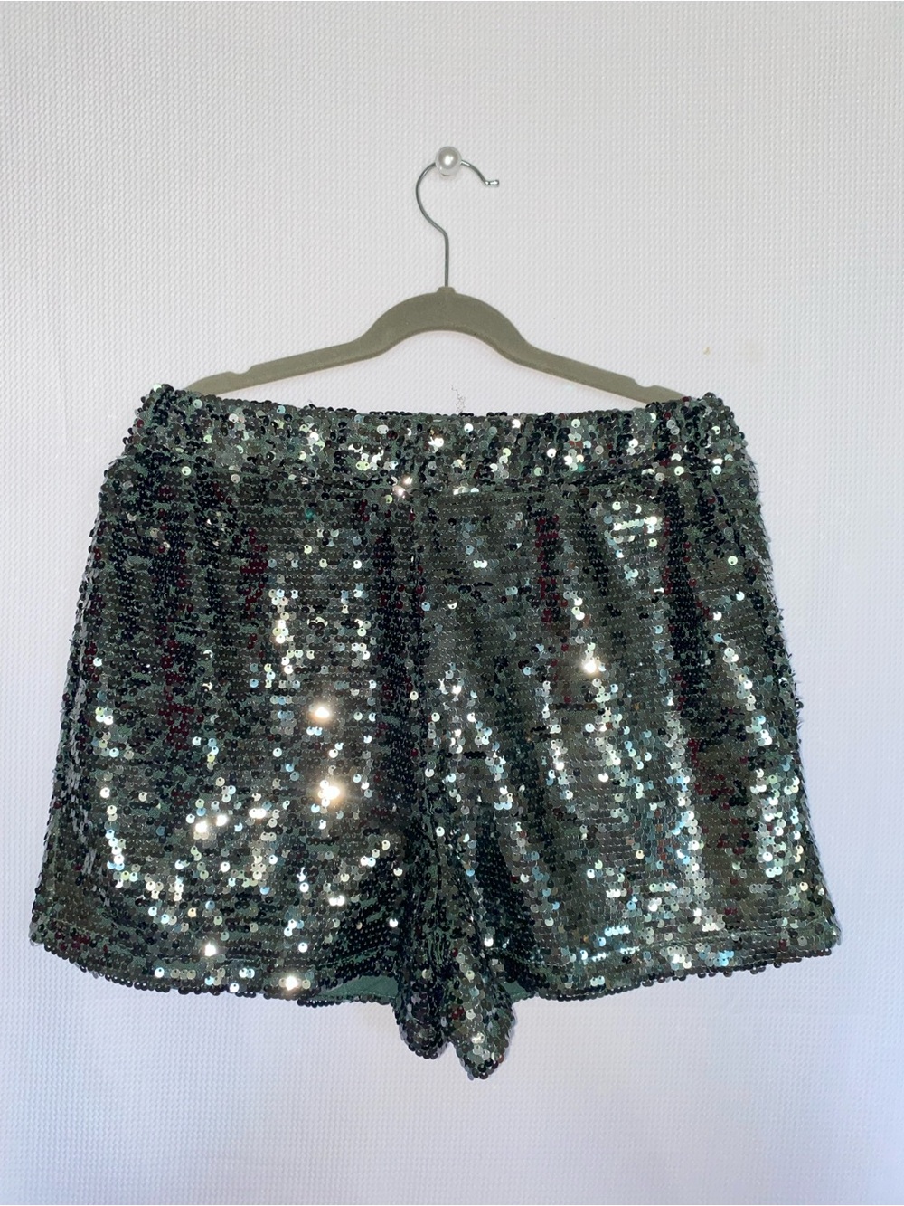 Women's Sequin Party Shorts - Silver